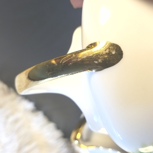 Gold trimmed Rose Creamer and Sugar - Picture 11 of 13